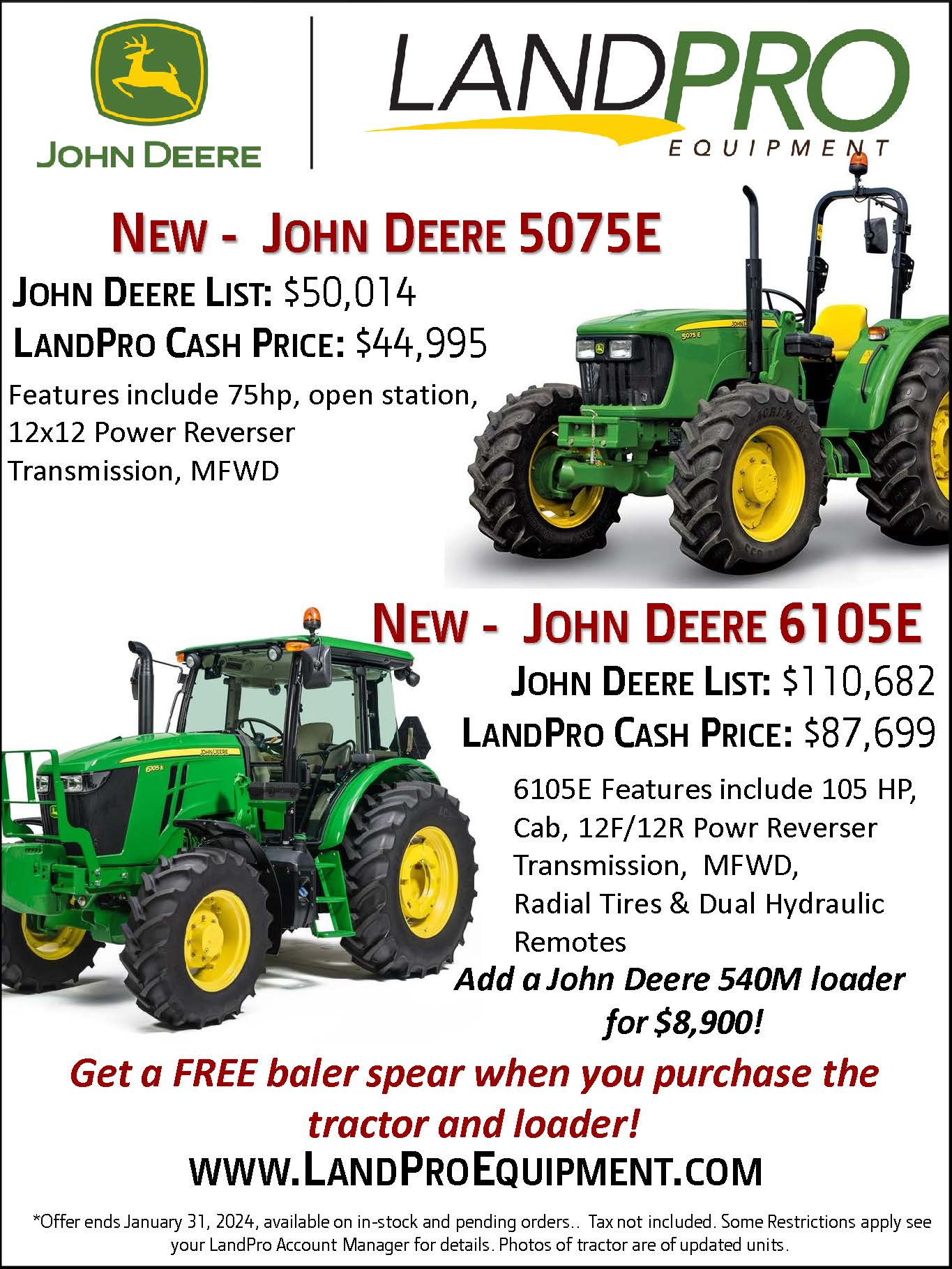 AG Tractor Offer 2024 » LandPro Equipment; NY, OH & PA